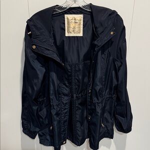 Ci Sono Dark Blue Hooded Utility Jacket